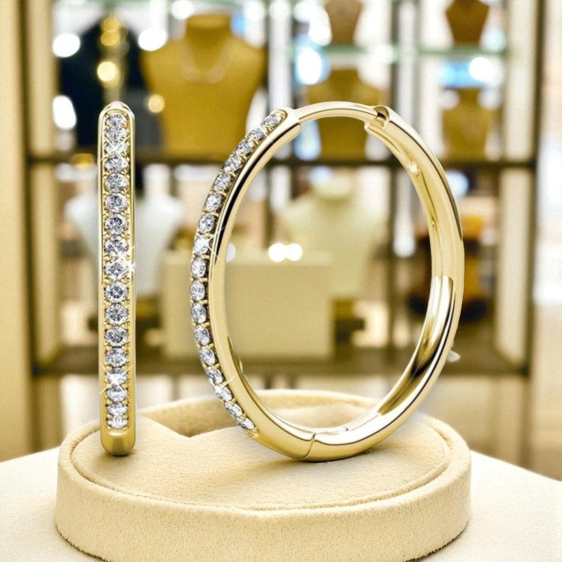 Pave Gold Earrings Elegant Design For Women | Liora 1