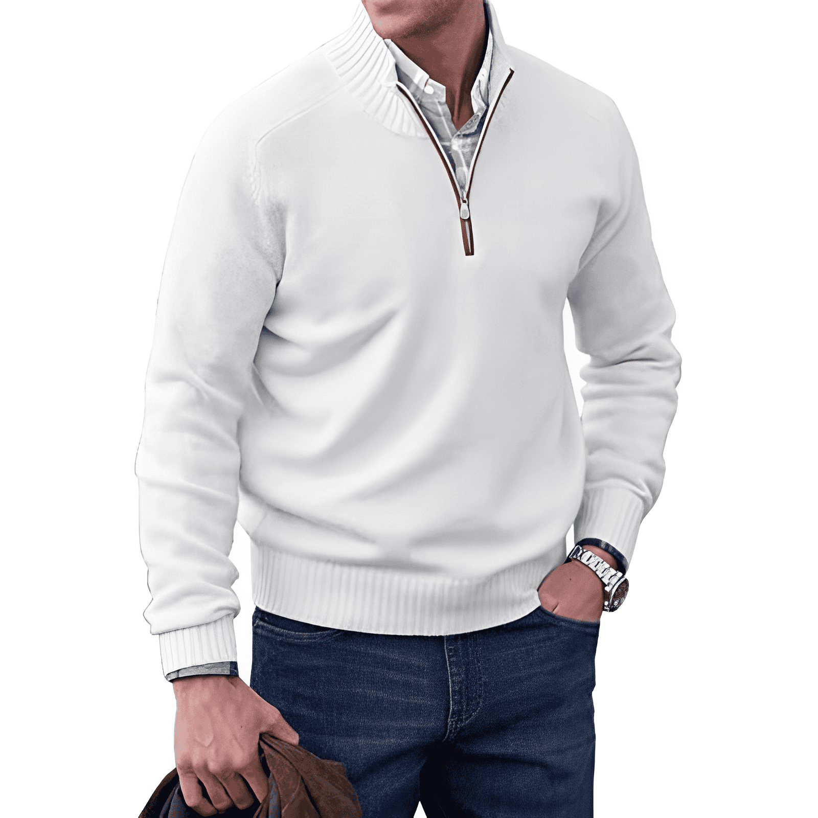 Pavin | Men's Knitted Half Zip Pullover Sweater 2
