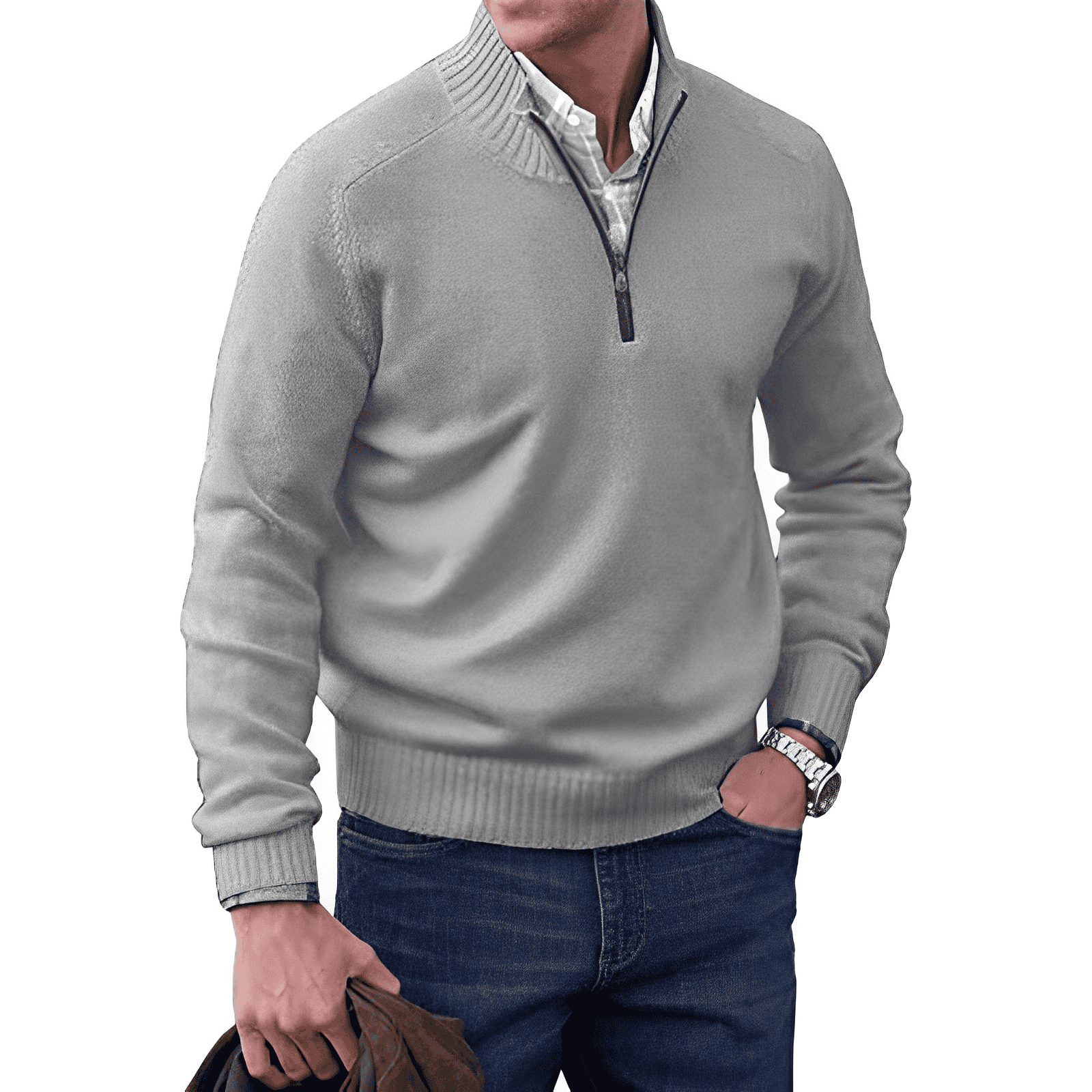 Pavin | Men's Knitted Half Zip Pullover Sweater 4