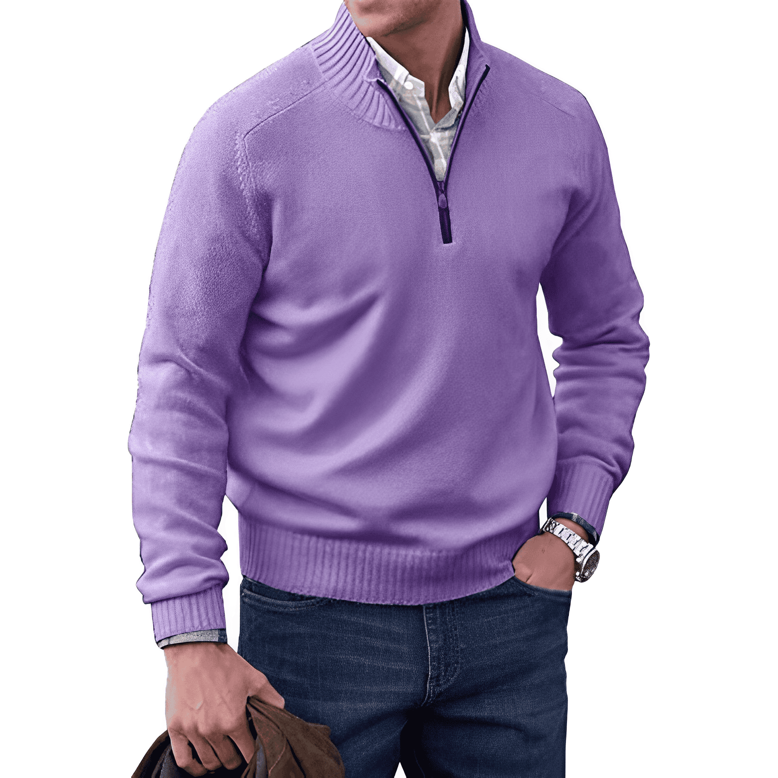 Pavin | Men's Knitted Half Zip Pullover Sweater 6