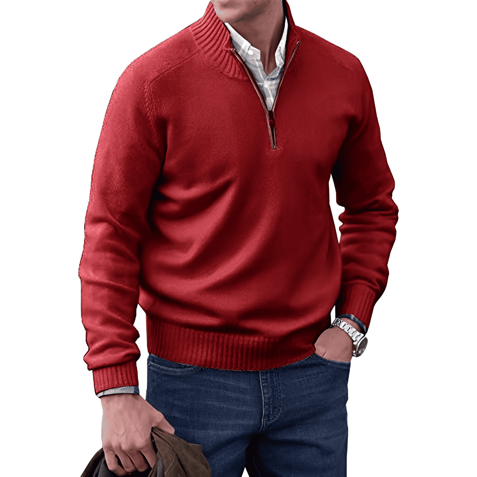 Pavin | Men's Knitted Half Zip Pullover Sweater 8