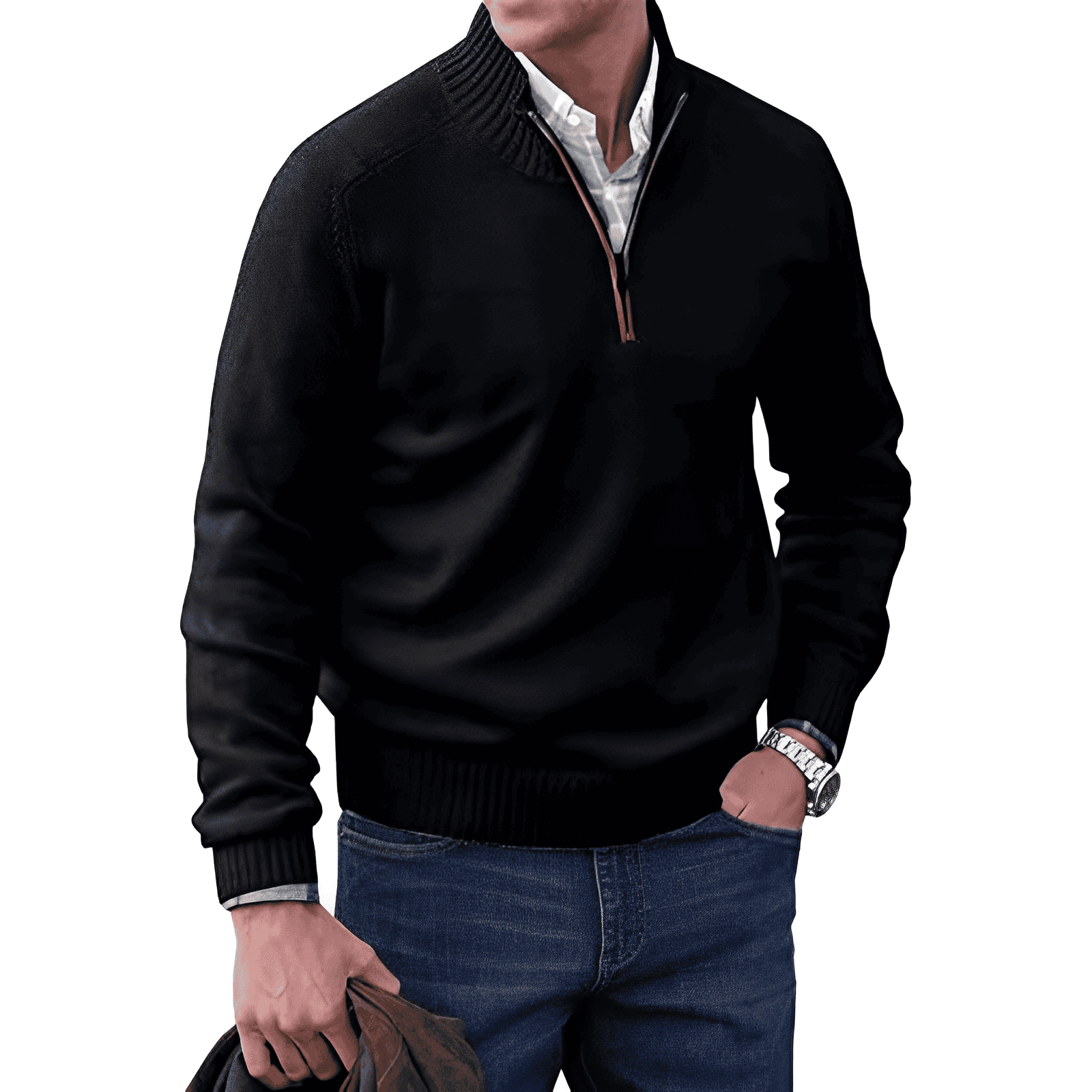 Pavin | Men's Knitted Half Zip Pullover Sweater 9