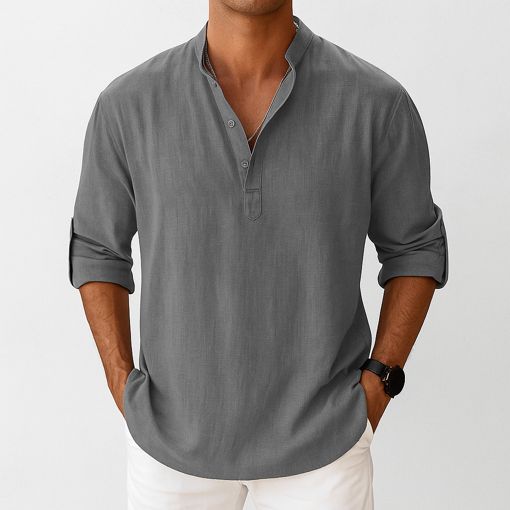 Porter | Men's Linen Popover Long Sleeve Shirt