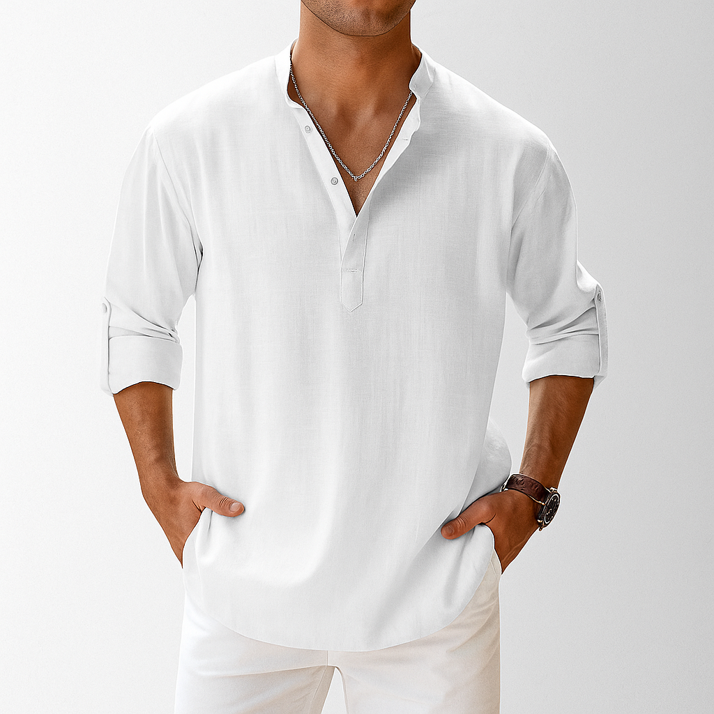 Porter | Men's Linen Popover Long Sleeve Shirt 2