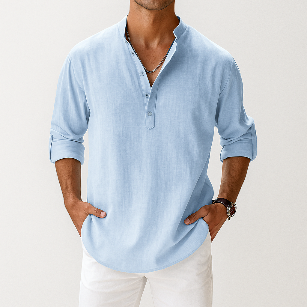 Porter | Men's Linen Popover Long Sleeve Shirt 3