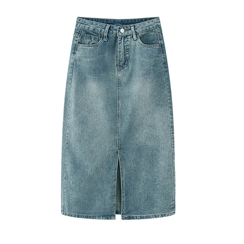 Sable | High-Waist Denim Midi Skirt 5