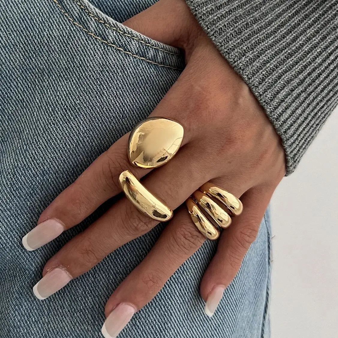 Sculptural Ring Set For Women | Nylara 1