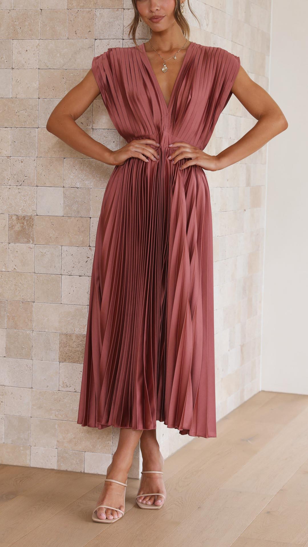 Sella | Pleated White Maxi Dress 1