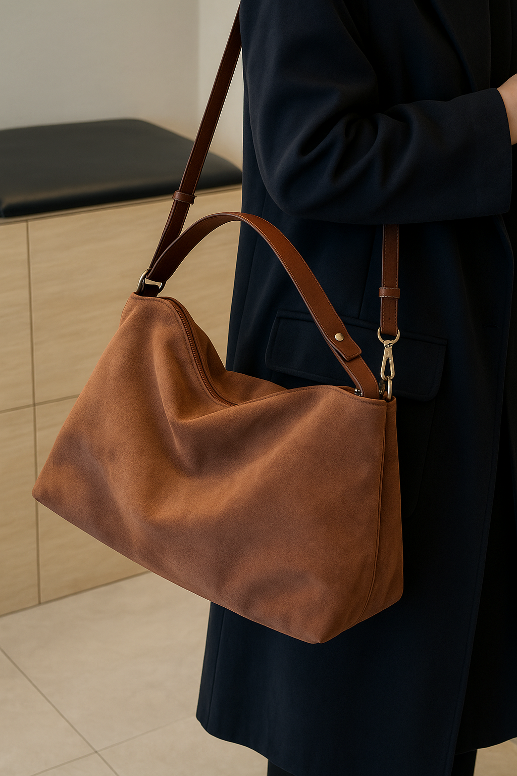 Soft Suede Shoulder Bag for Women | Maria