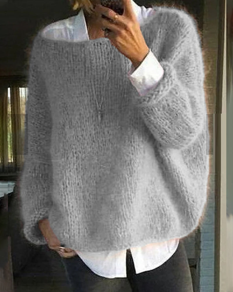 Sorela | Women's Fuzzy Knit Pullover Sweater 1