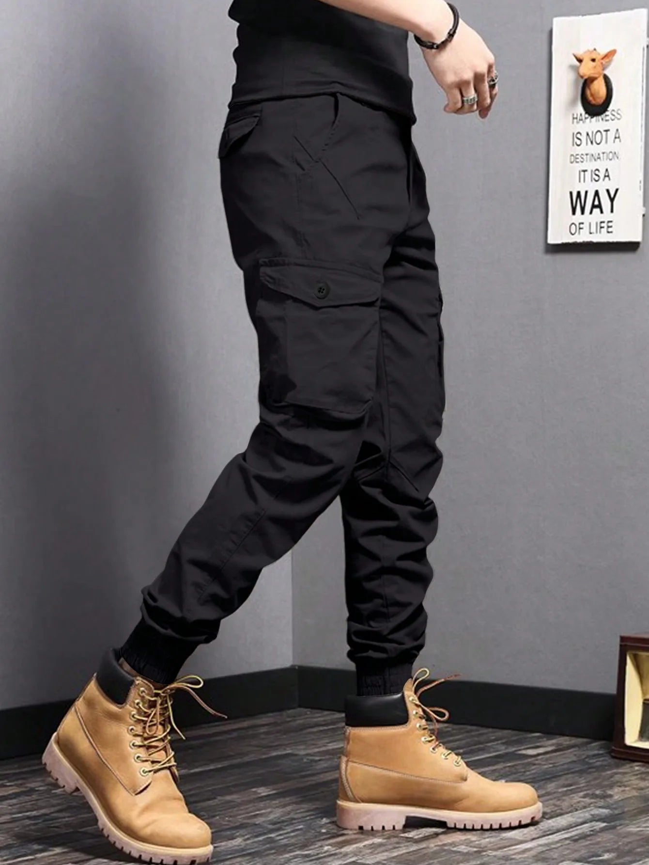 Tactica | Black Cargo Pants with Ample Pocket Space 3