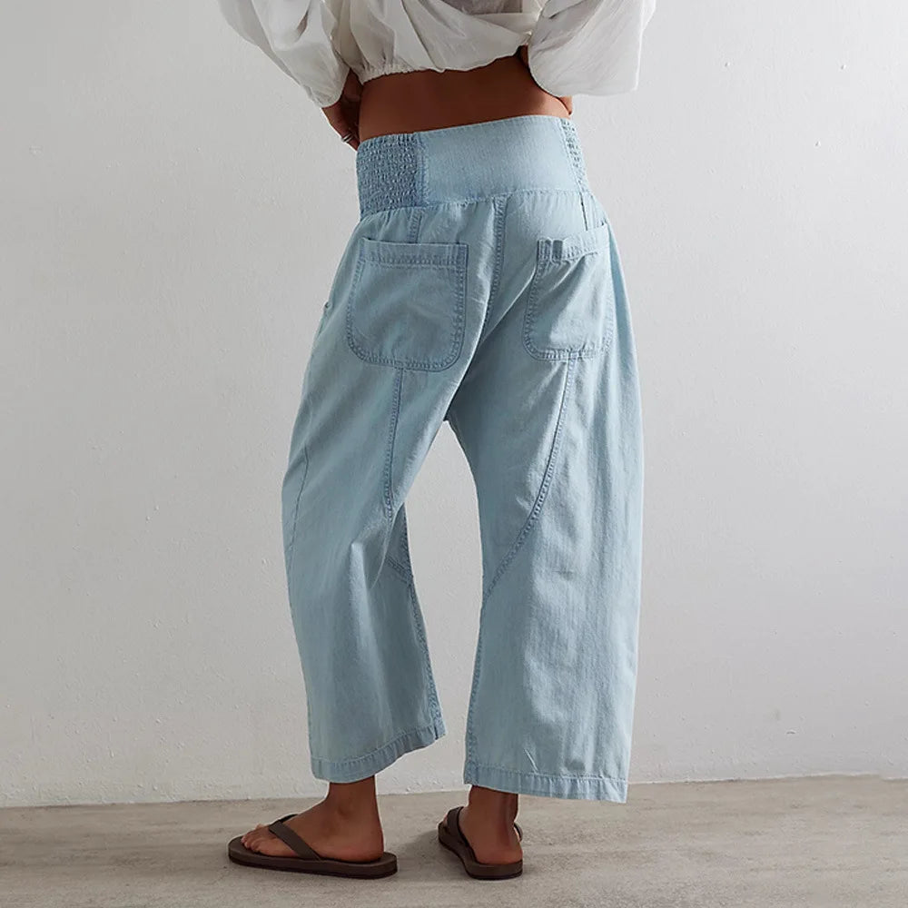 Curved Seam Harem Denim Jeans for Women | Naya