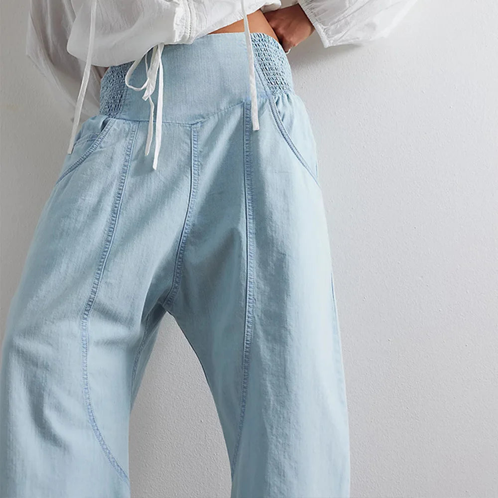 Curved Seam Harem Denim Jeans for Women | Naya