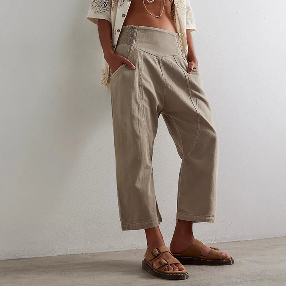 Curved Seam Harem Denim Jeans for Women | Naya