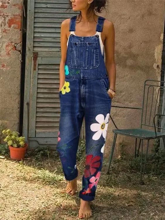 Trelli | Sleeveless Denim Overalls Ankle-Length 1
