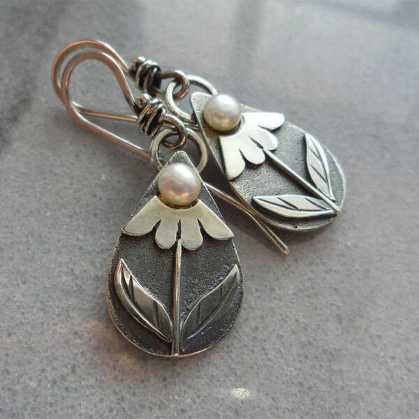 Trevina | Handcrafted Tear Flower Earrings 0
