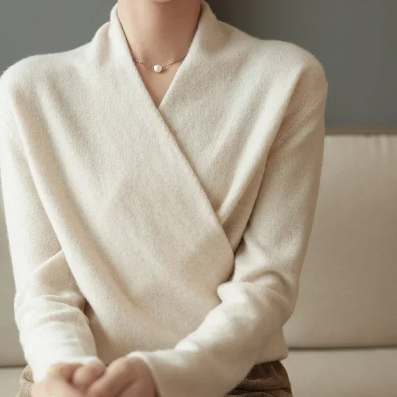 V-Neck Cashmere Knit Sweater for Women | Bella
