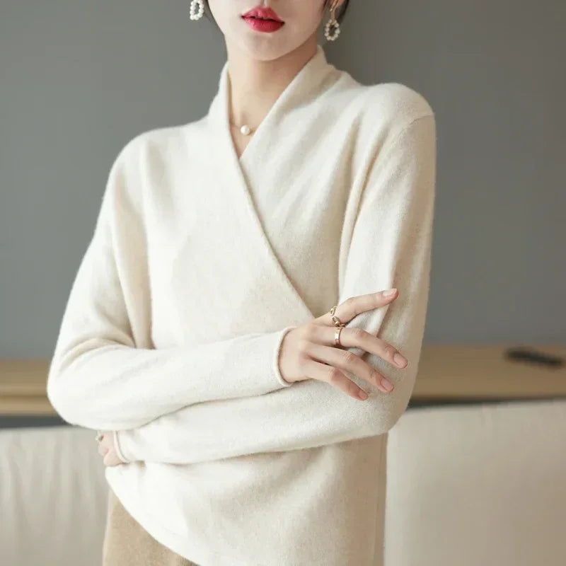 V-Neck Cashmere Knit Sweater for Women | Bella