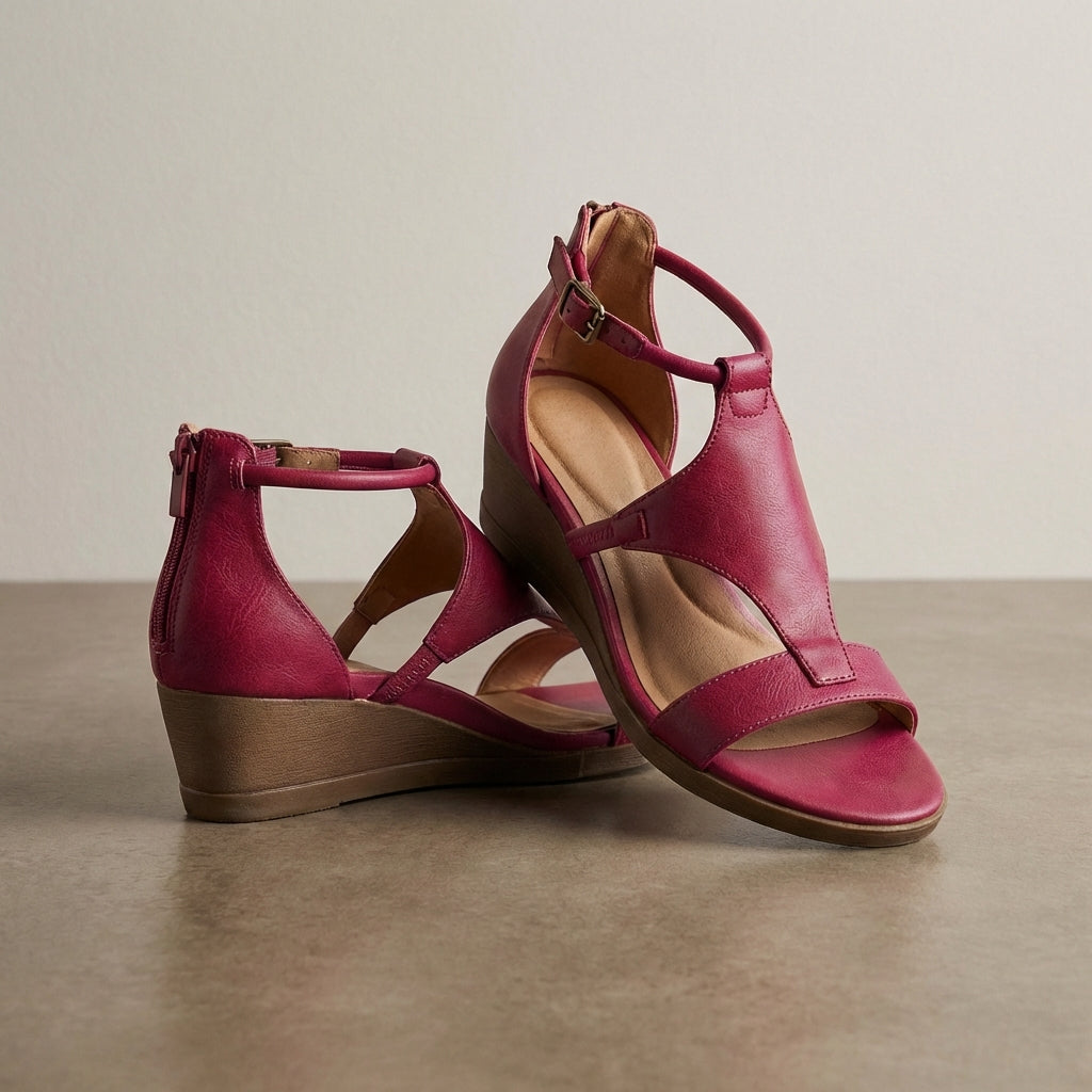 Vega | Vegan T-Strap Wedge Sandals for Women 5