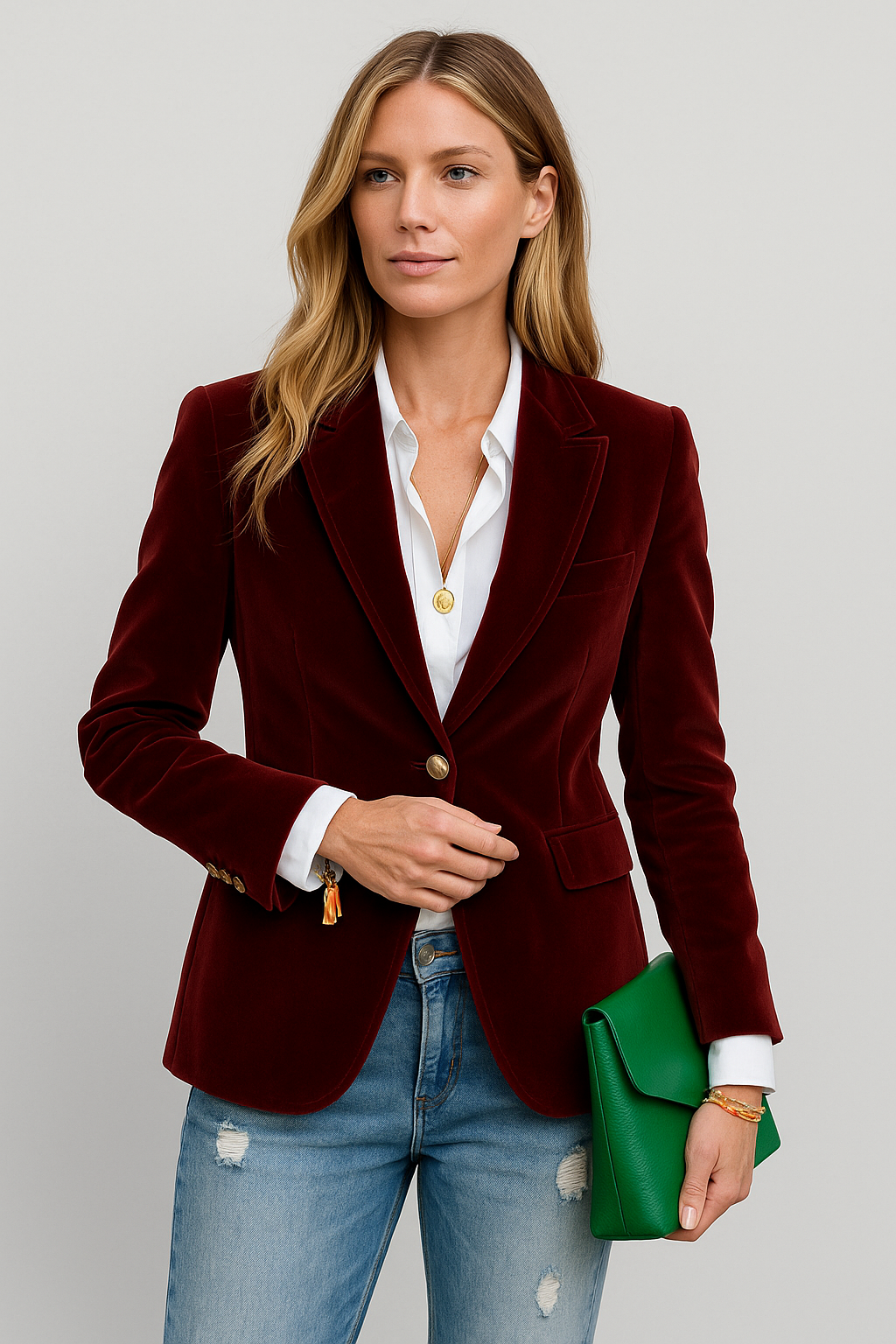 Tailored Velvet Blazer for Women | Blessie