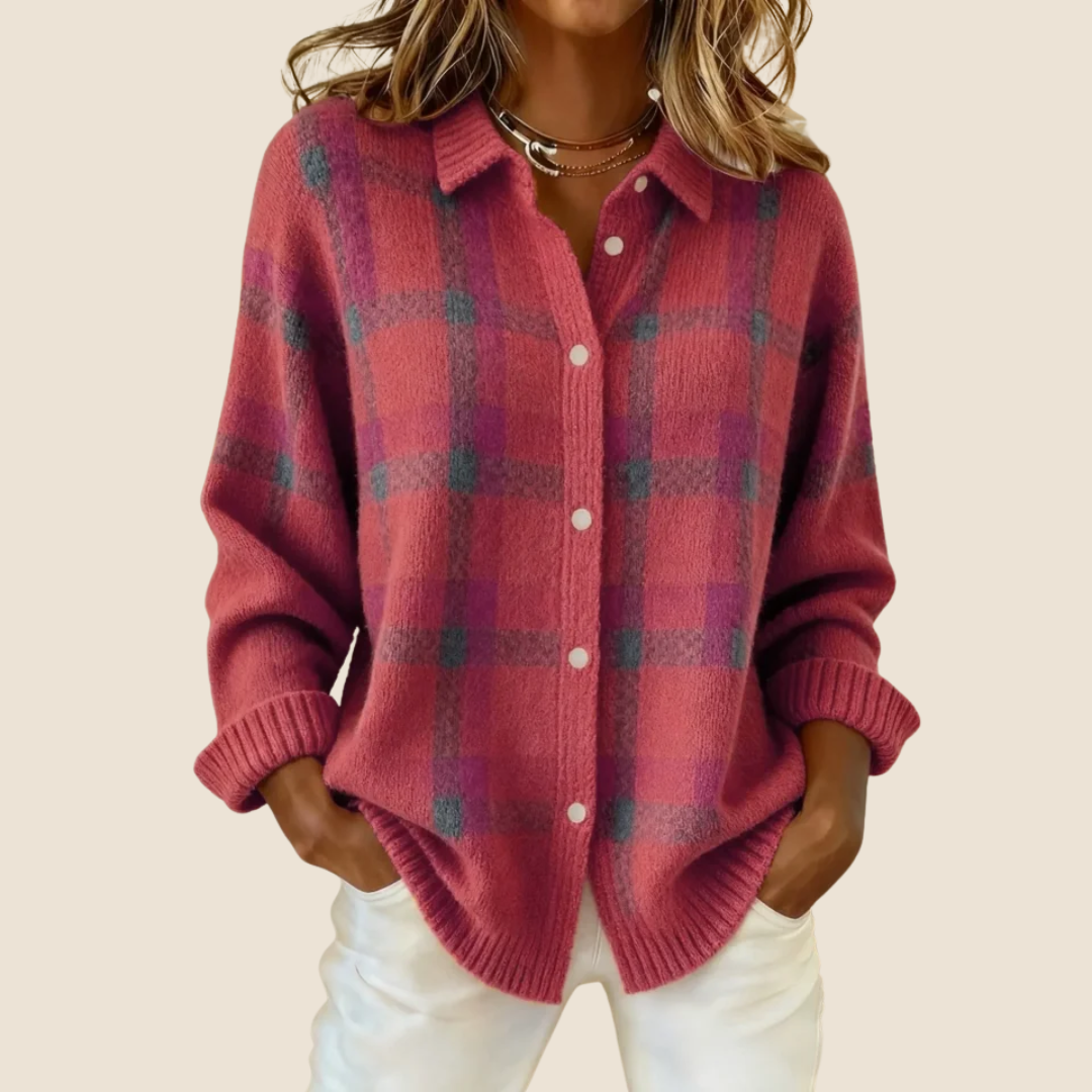 Virelle | Soft Knit Retro Check Sweater 3