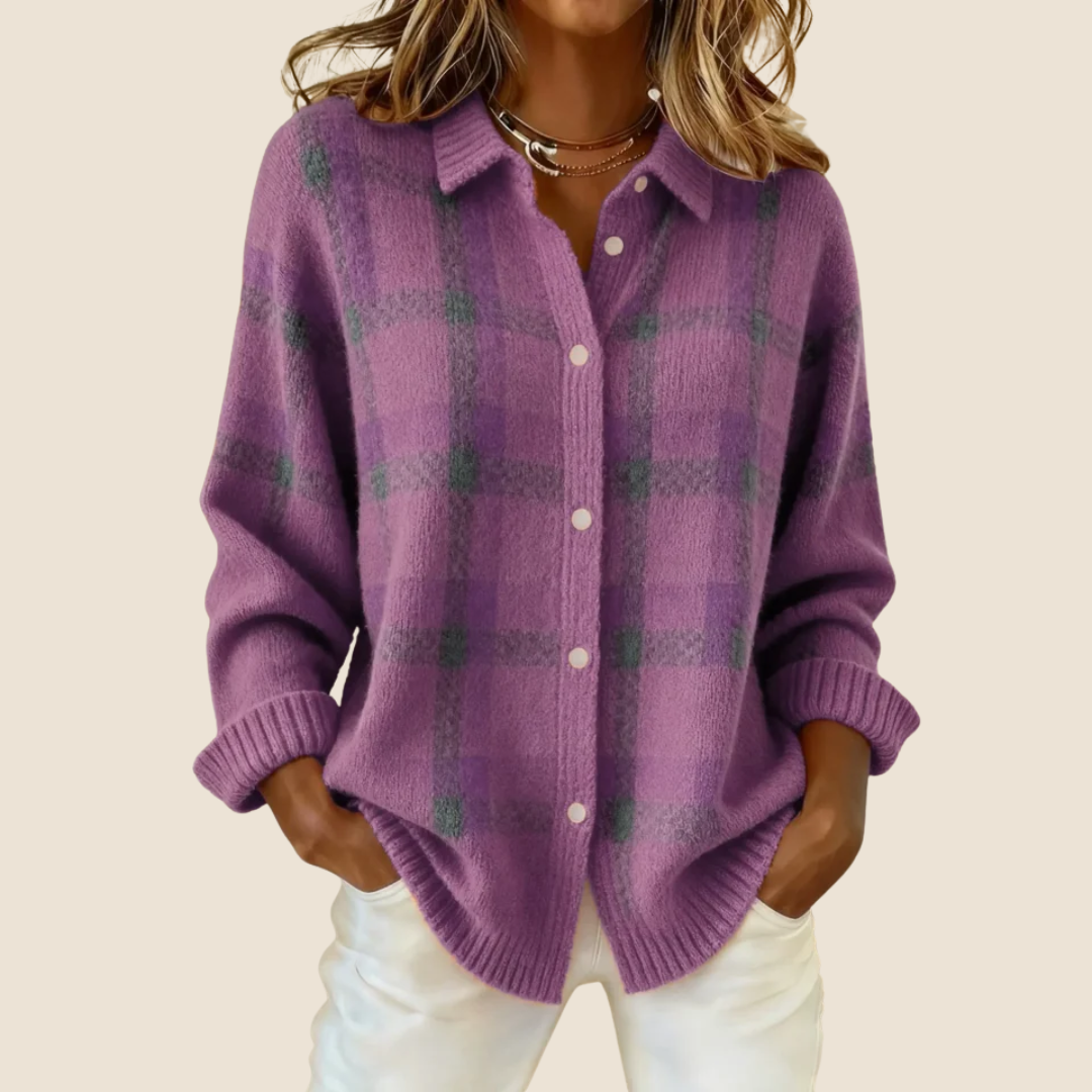 Virelle | Soft Knit Retro Check Sweater 4