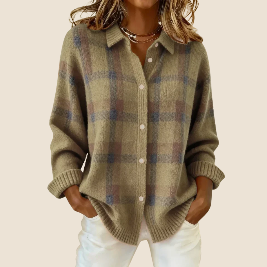 Virelle | Soft Knit Retro Check Sweater 5
