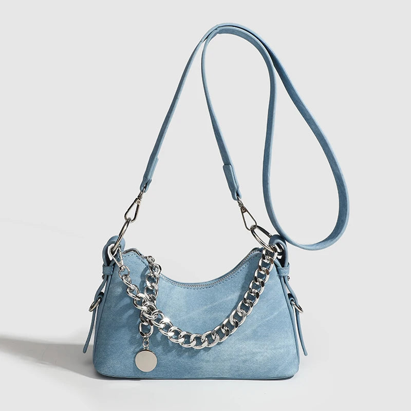Virelle | Washed Denim Shoulder Bag 1