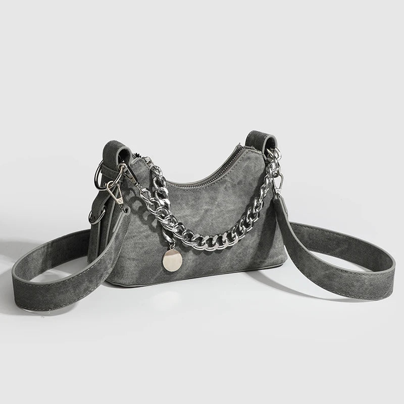 Virelle | Washed Denim Shoulder Bag 6