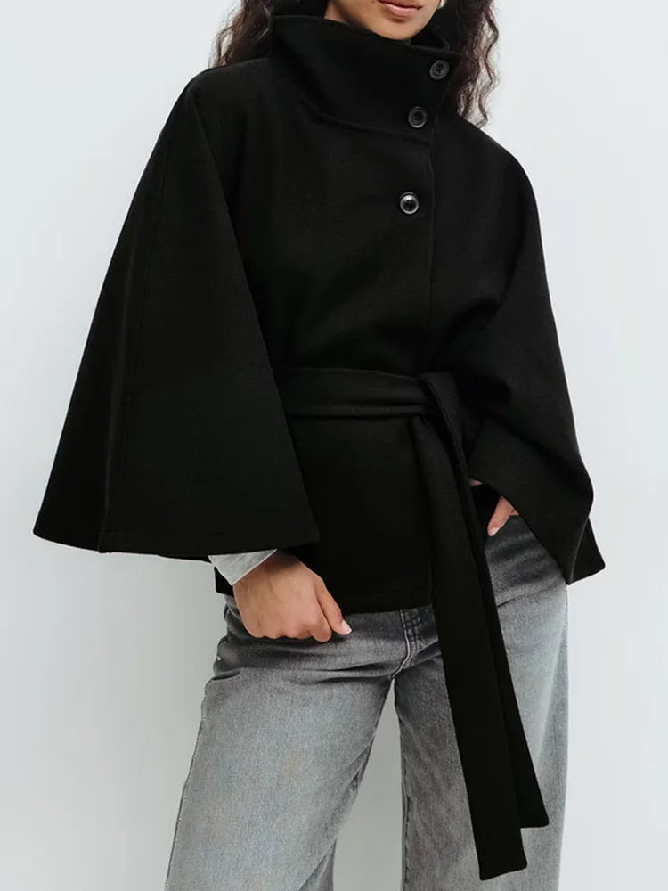 Wool-Blend Cape Coat For Women | Jorina 2