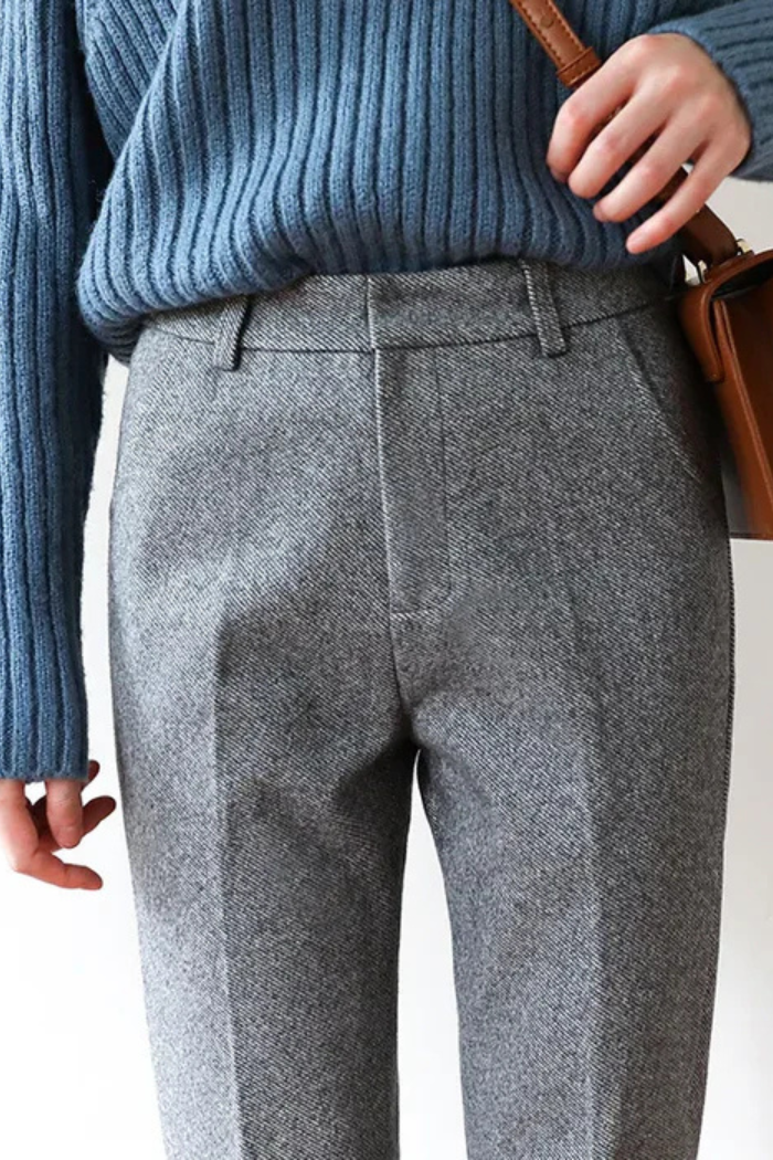 Wool Straight-Leg Trousers for Women | Zariah