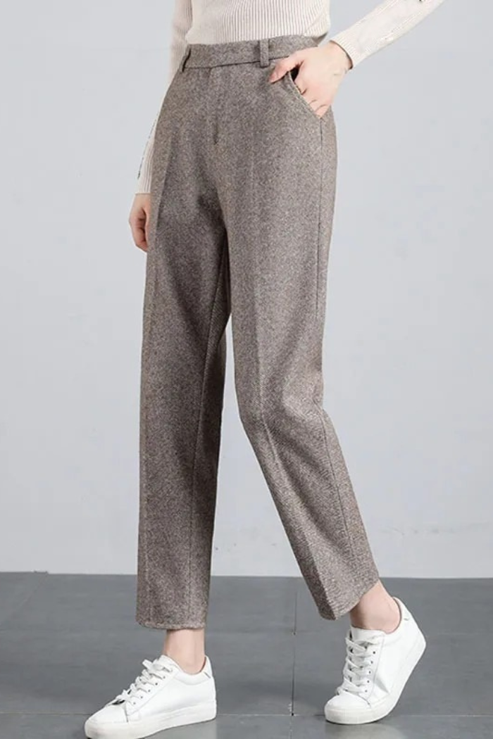 Wool Straight-Leg Trousers for Women | Zariah