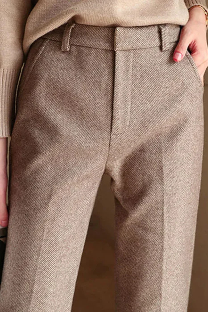 Wool Straight-Leg Trousers for Women | Zariah