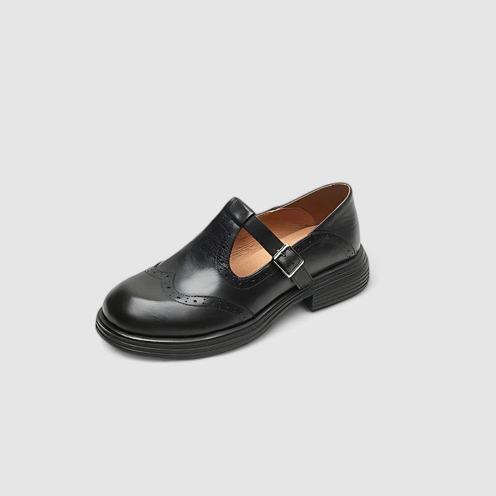 Zalira | Classic Leather T-Strap Shoes 6