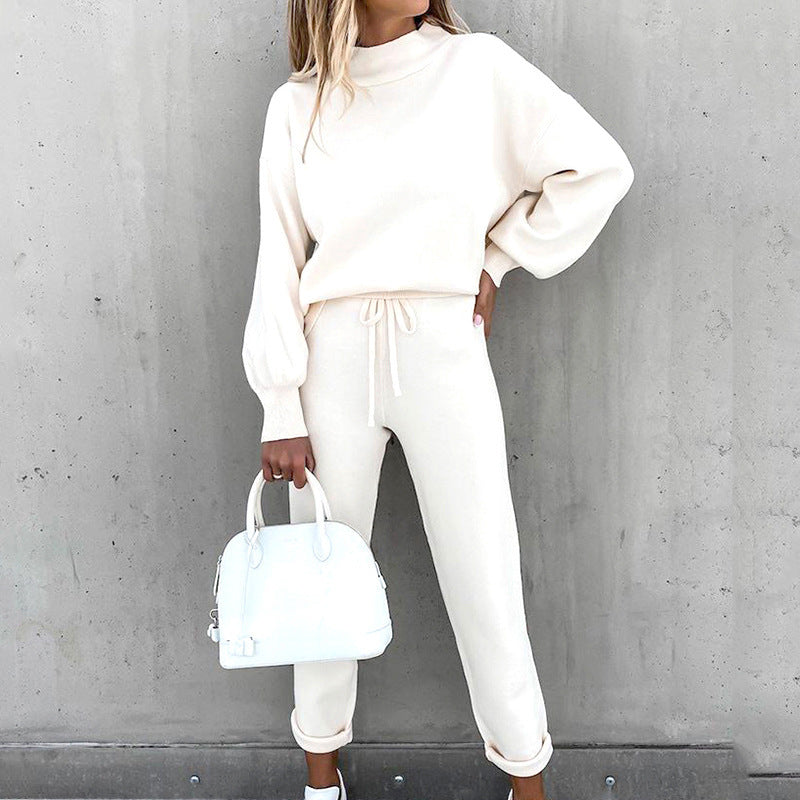 Zarielle | Cozy Turtleneck Lantern Sleeve Suit 1