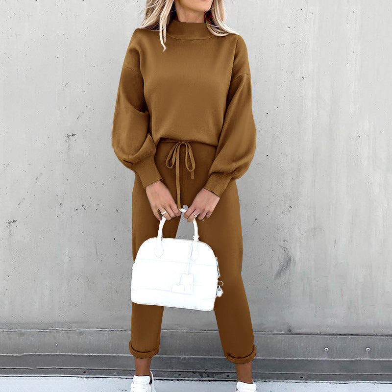 Zarielle | Cozy Turtleneck Lantern Sleeve Suit 4