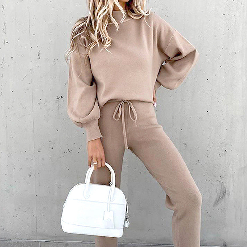 Zarielle | Cozy Turtleneck Lantern Sleeve Suit 5