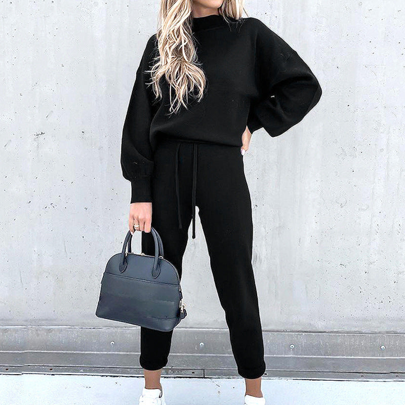 Zarielle | Cozy Turtleneck Lantern Sleeve Suit 6