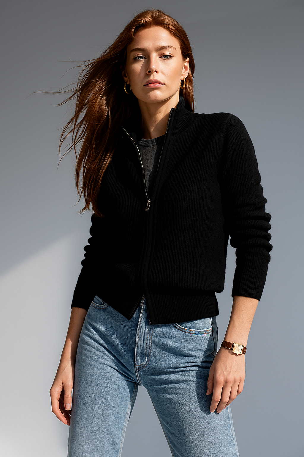 Zelara | Merino Wool Zip Cardigan 2