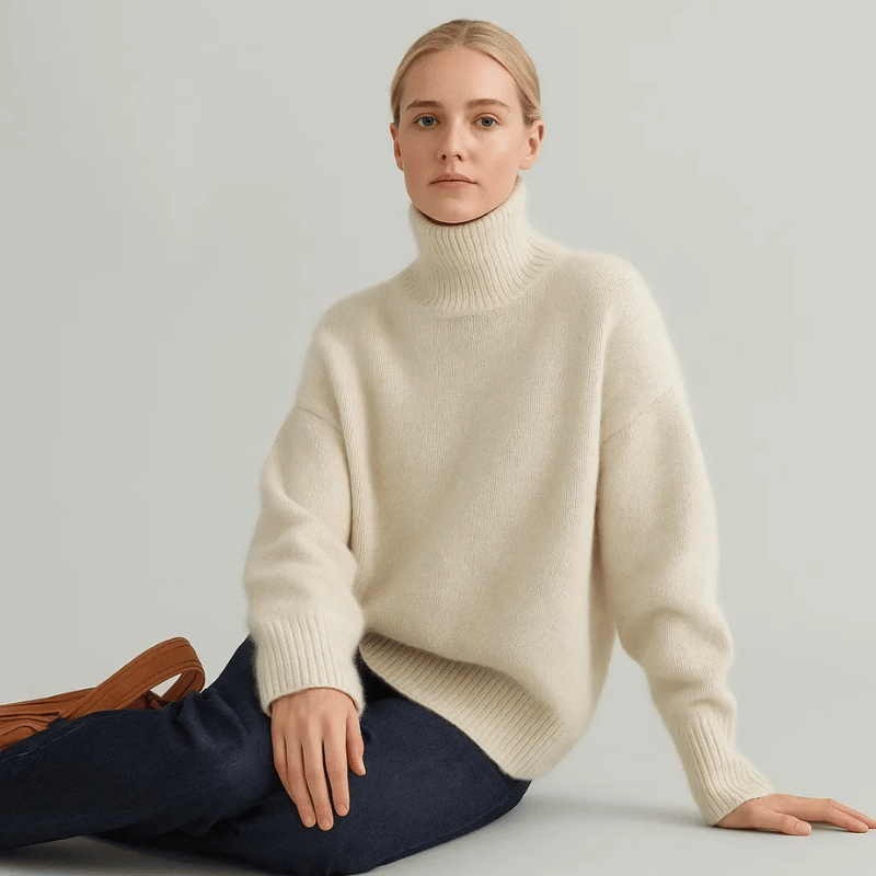 Zelina | Soft Chunky Knit Turtleneck Sweater 0