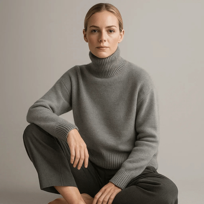 Zelina | Soft Chunky Knit Turtleneck Sweater 5