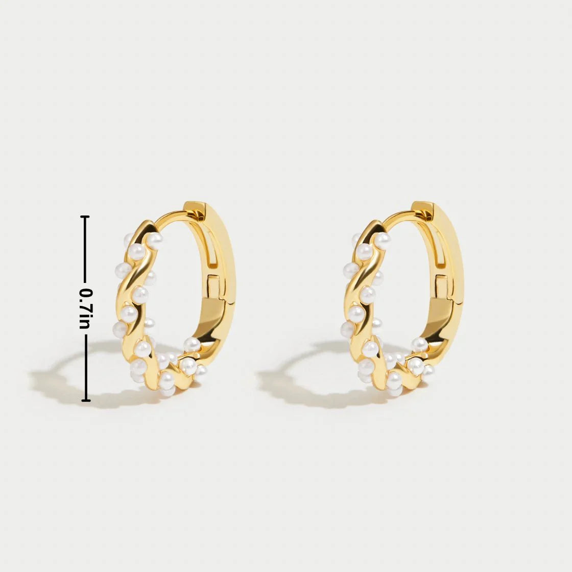 Zelira | Gold Hoop Earrings With Pearl Accents 5
