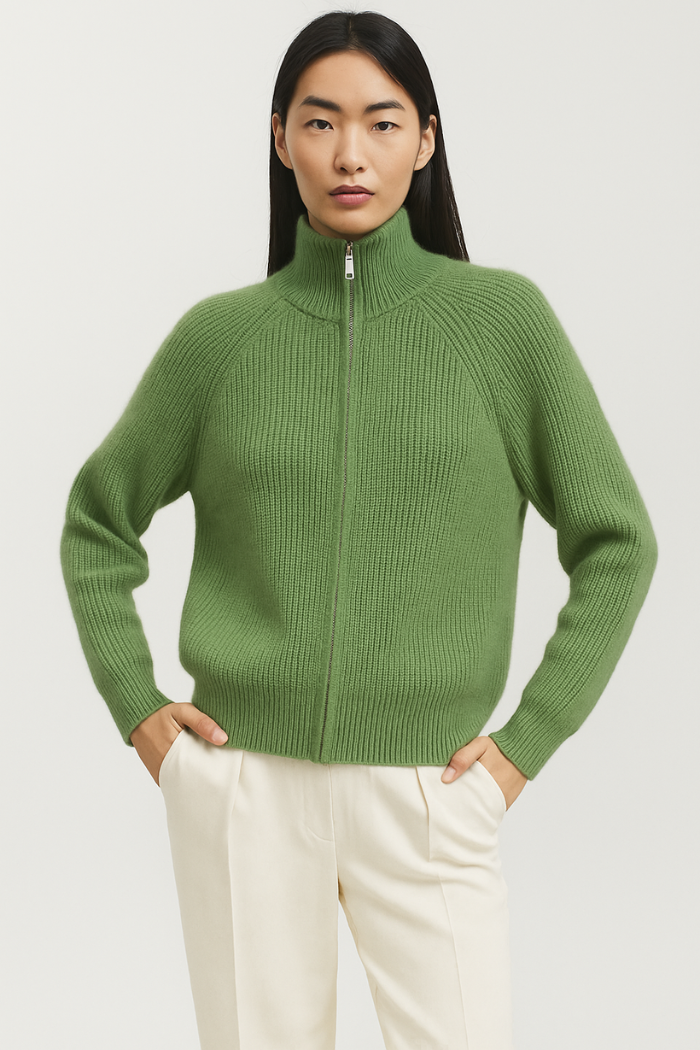 Zip-Up Sweater Tailored Fit for Women | Sylvia
