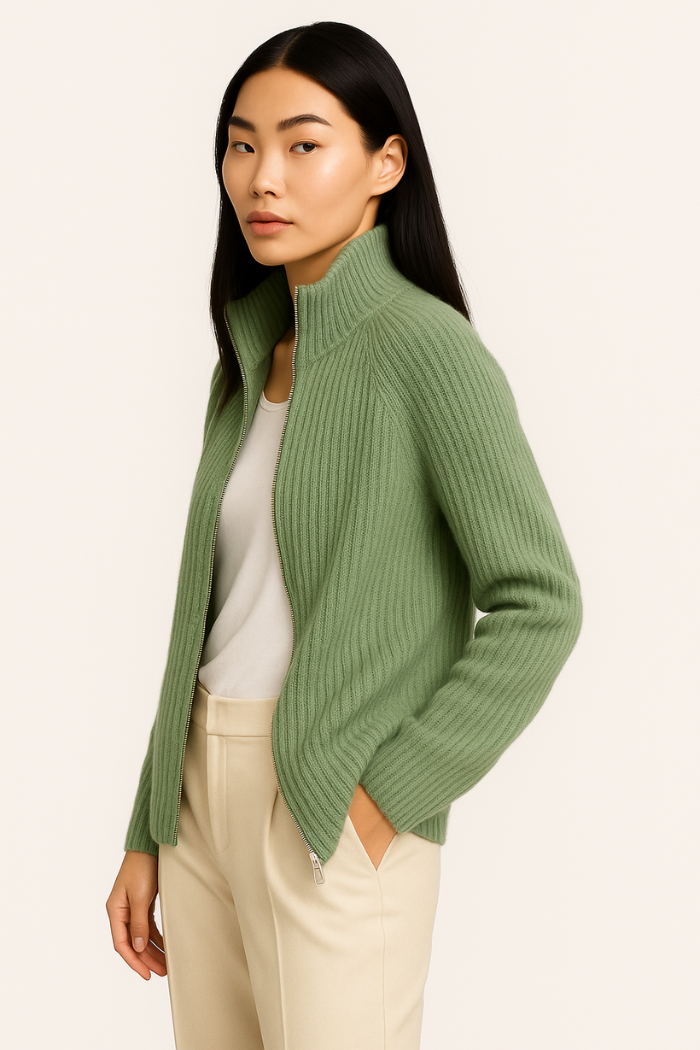 Zip-Up Sweater Tailored Fit for Women | Sylvia