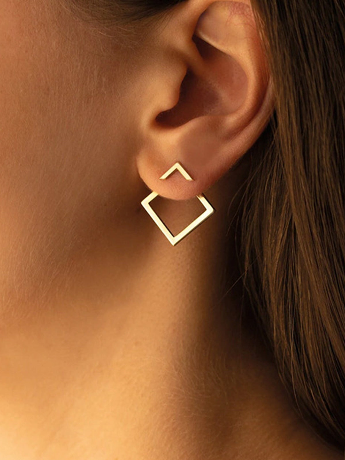 Zylera | Square Geometric Titanium Earrings 0