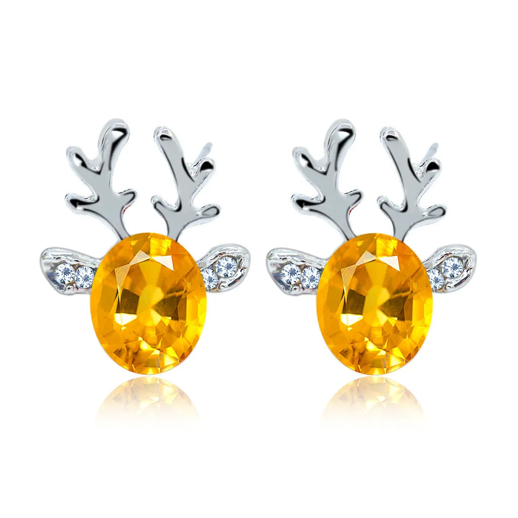 Zyrel | Reindeer Crystal Stud Earrings 3